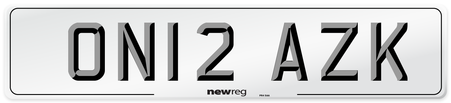 ON12 AZK Number Plate from New Reg